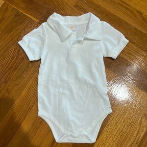 White polo body suit 12-18 mos
